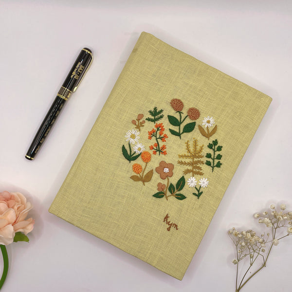 Hand-Stitched Floral Custom Notebook Cover Collection | Stitchery Zone
