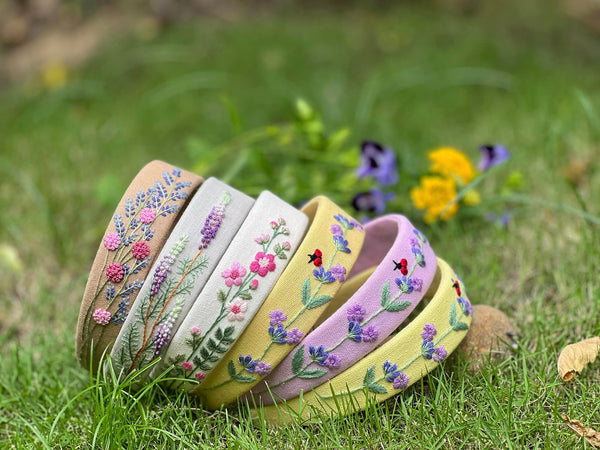 Embroidered Fabric Hair Band | Handmade flower headband