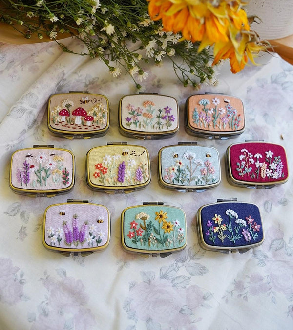 Embroidered Jewelry Box, Custom Jewelry Box, Jewelry Box With Mirror, Bridesmaid Gift, Gift for Her. Buy 2 Get 1 Free