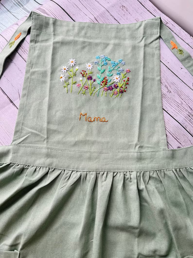 Wildflowers Embroidered Aprons - Stitchery Zone