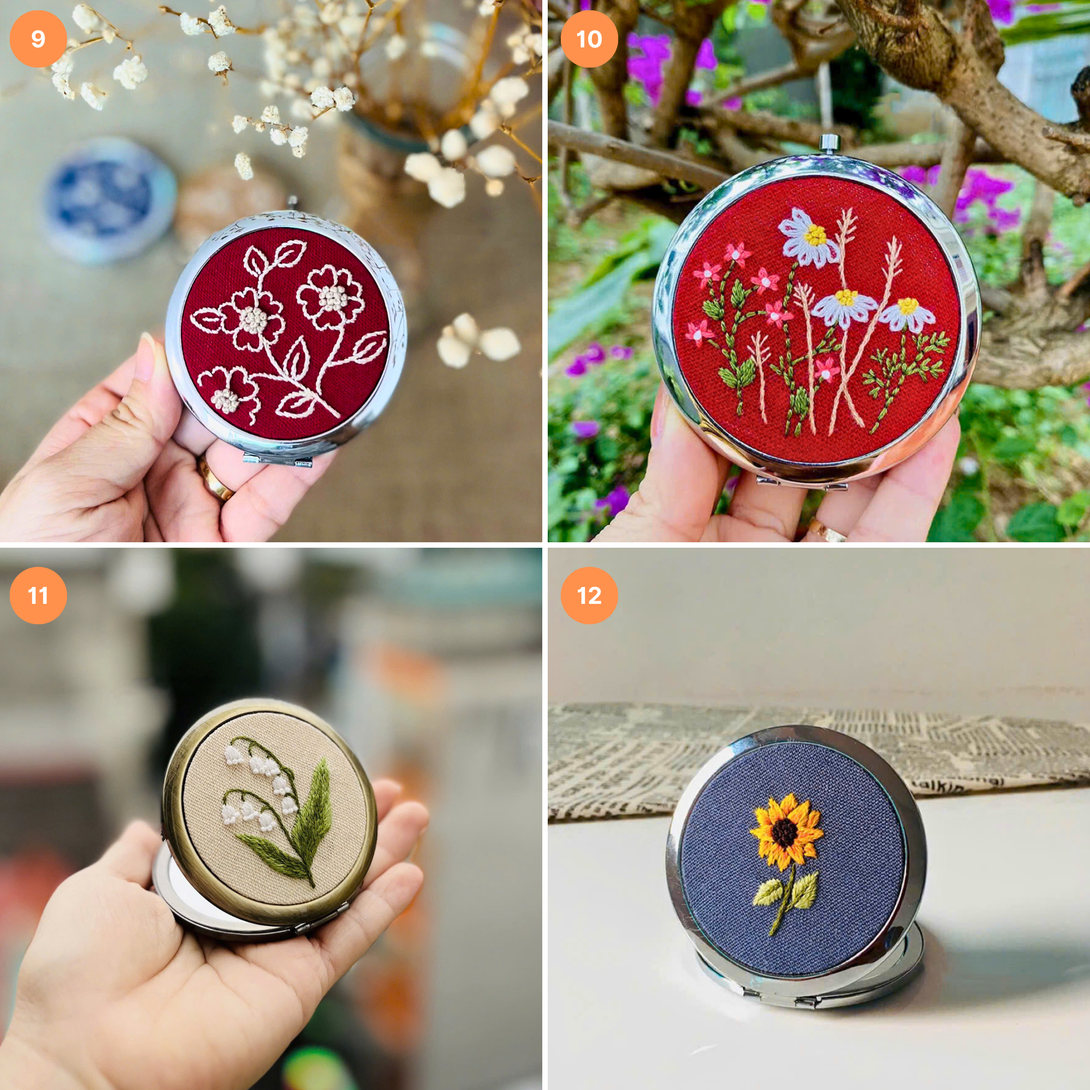 Embroidered Compact Mirror