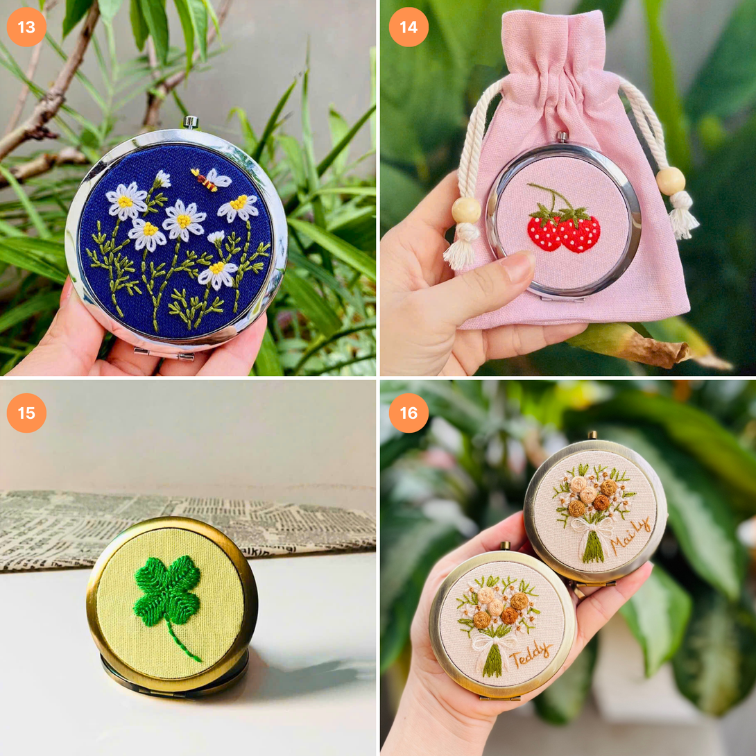 Embroidered Compact Mirror