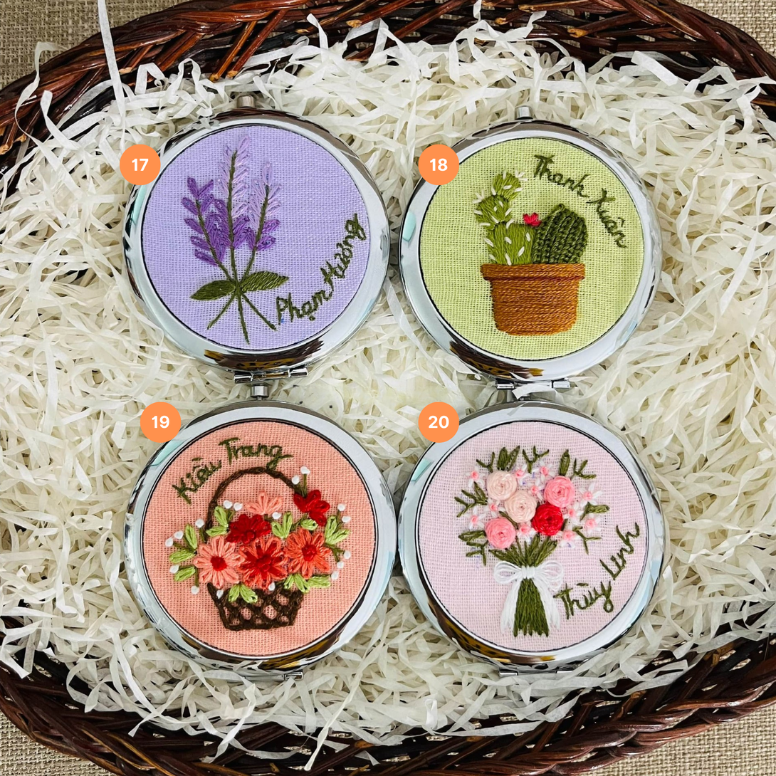 Embroidered Compact Mirror