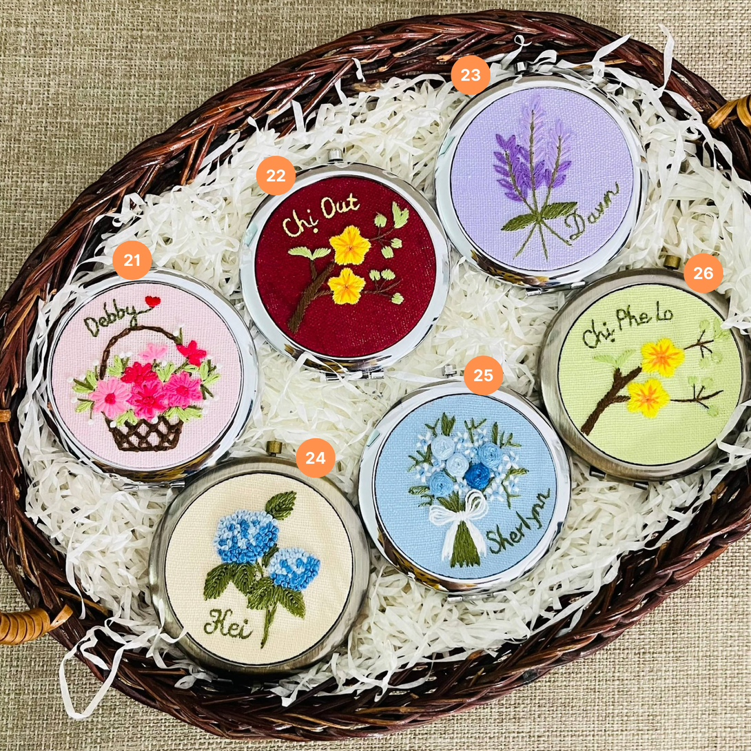 Embroidered Compact Mirror