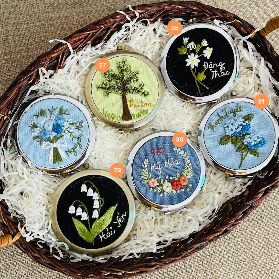 Embroidered Compact Mirror