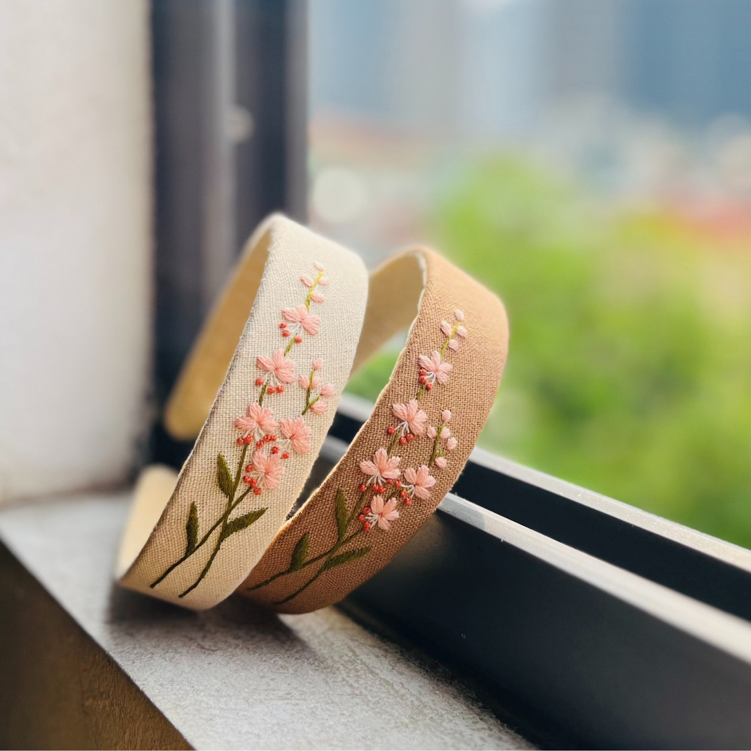 Hand Floral Embroidered Headband