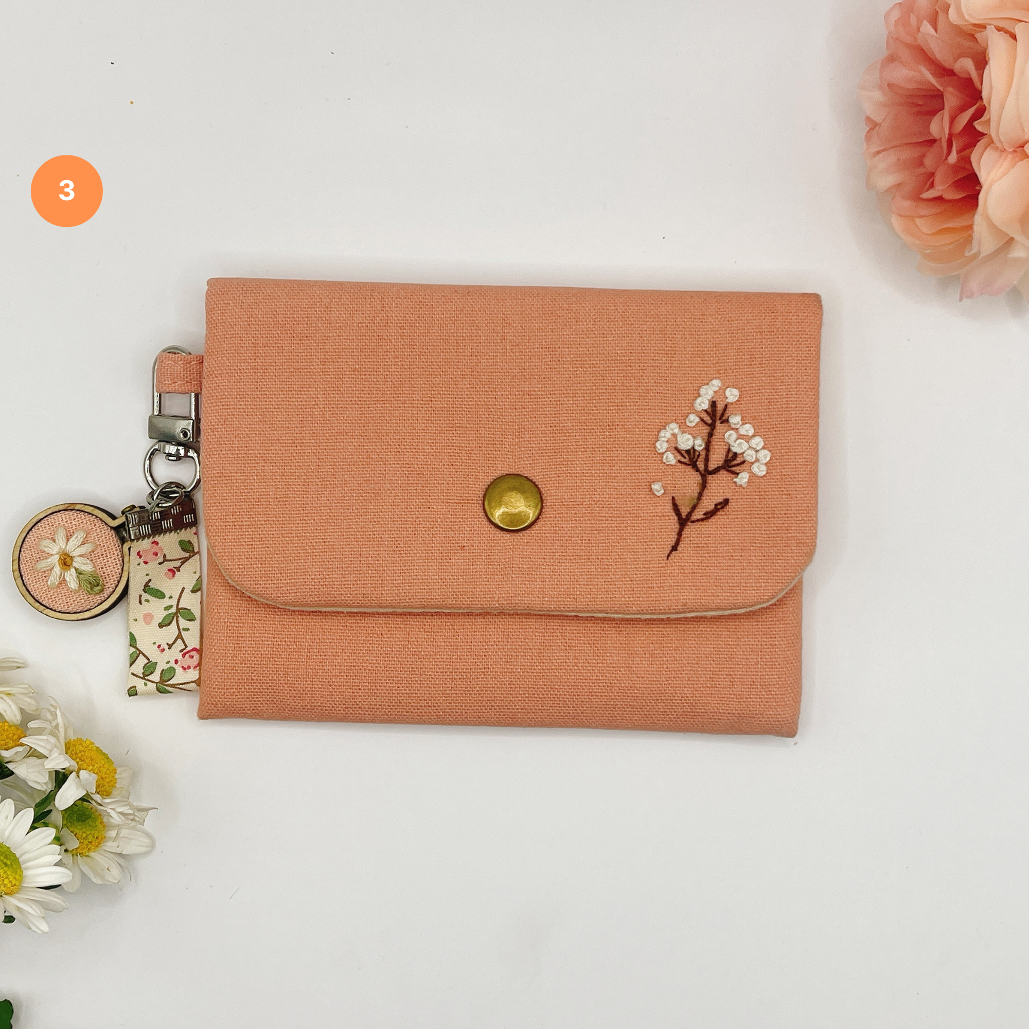 Embroidered Linen Wallet - Compact Women’s Wallet | StitcheryZone ...