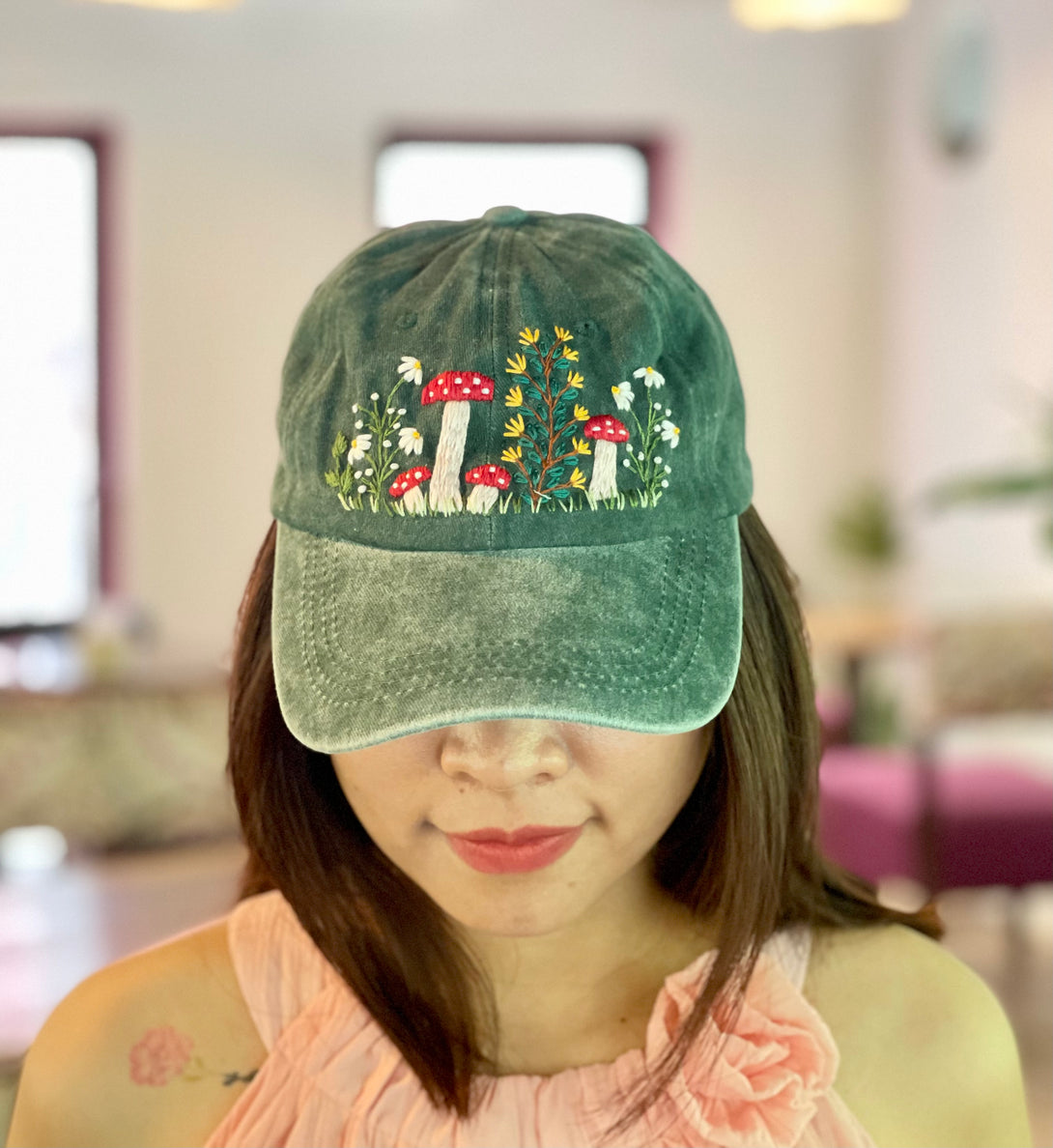 Hand Embroidery Floral Hat