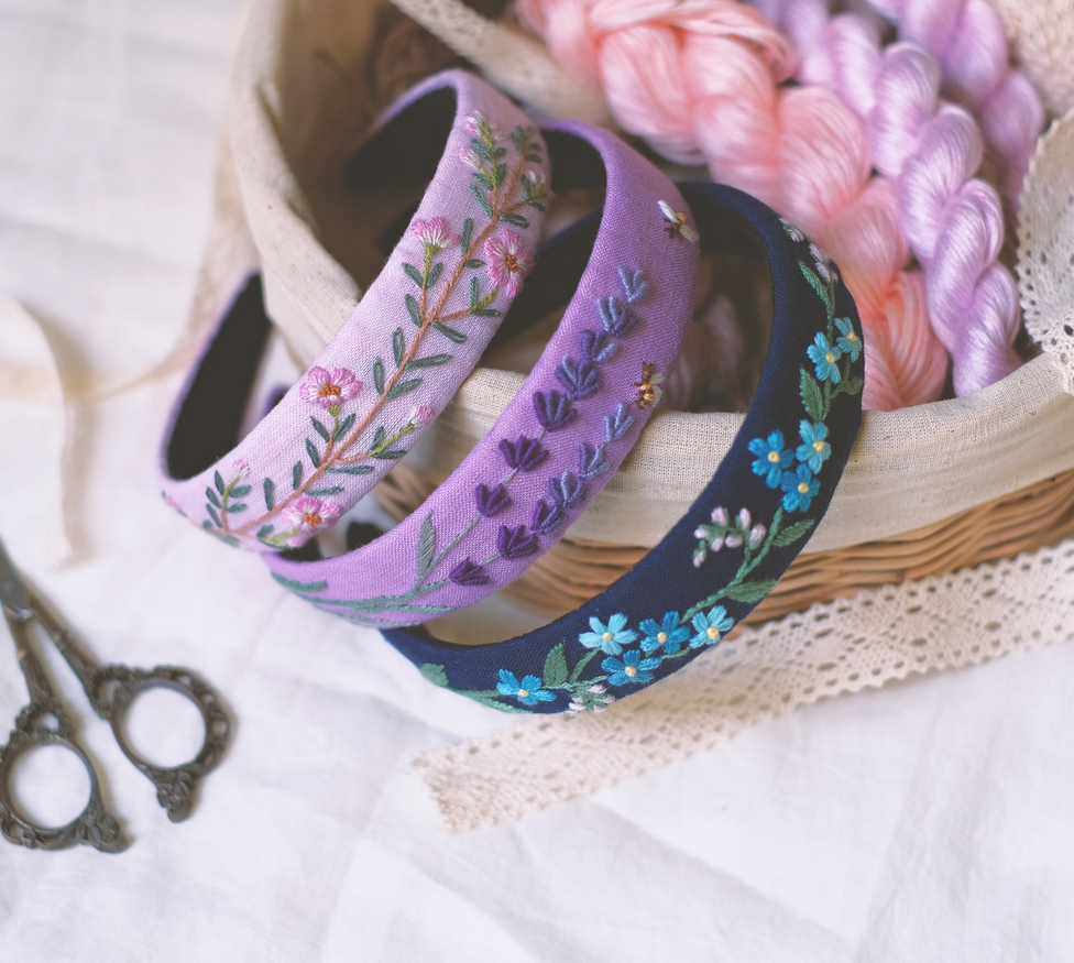 Floral Embroidered Headband