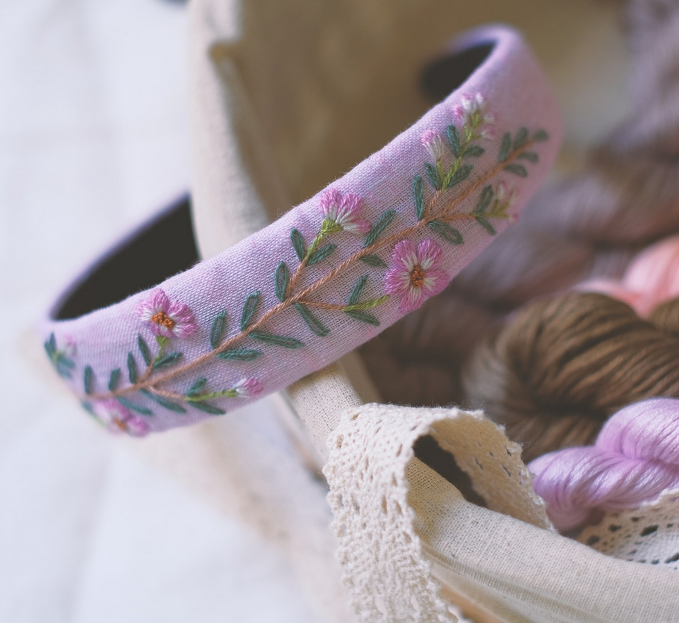 Floral Embroidered Headband