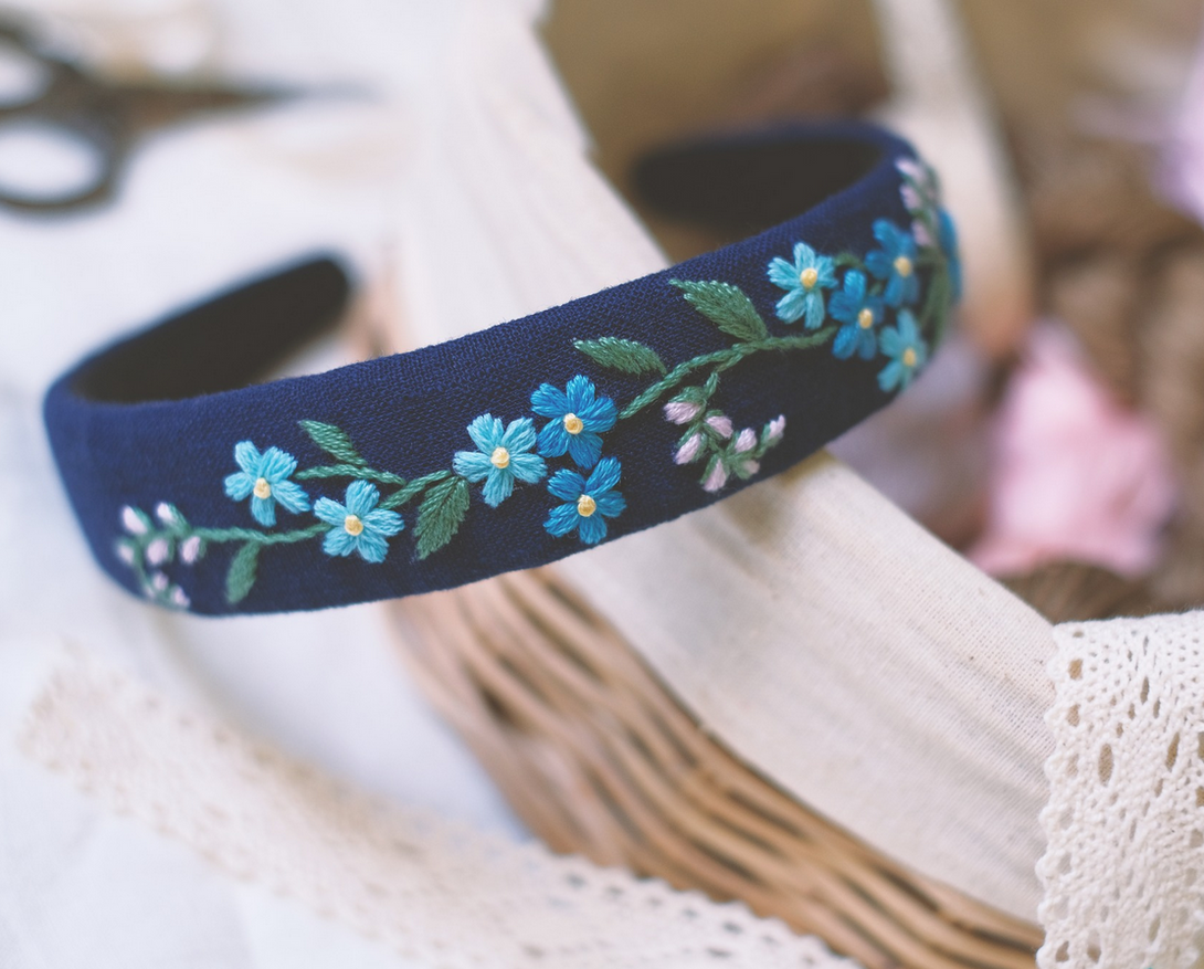 Floral Embroidered Headband