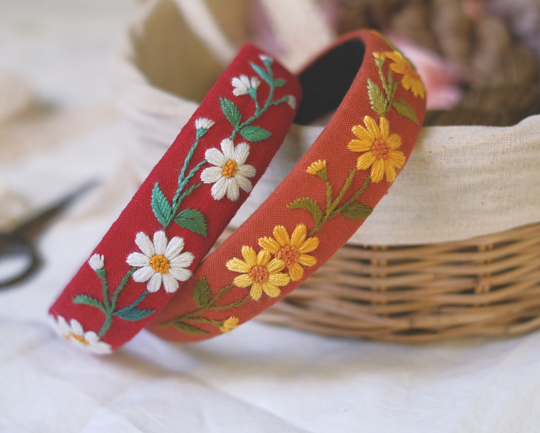 Floral Embroidered Headband