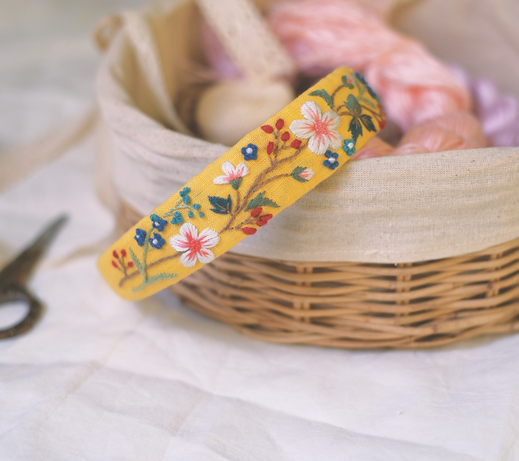 Floral Embroidered Headband