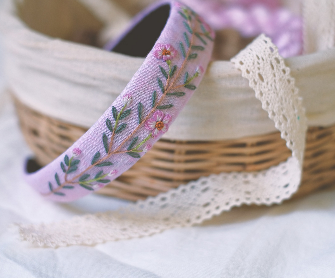 Floral Embroidered Headband