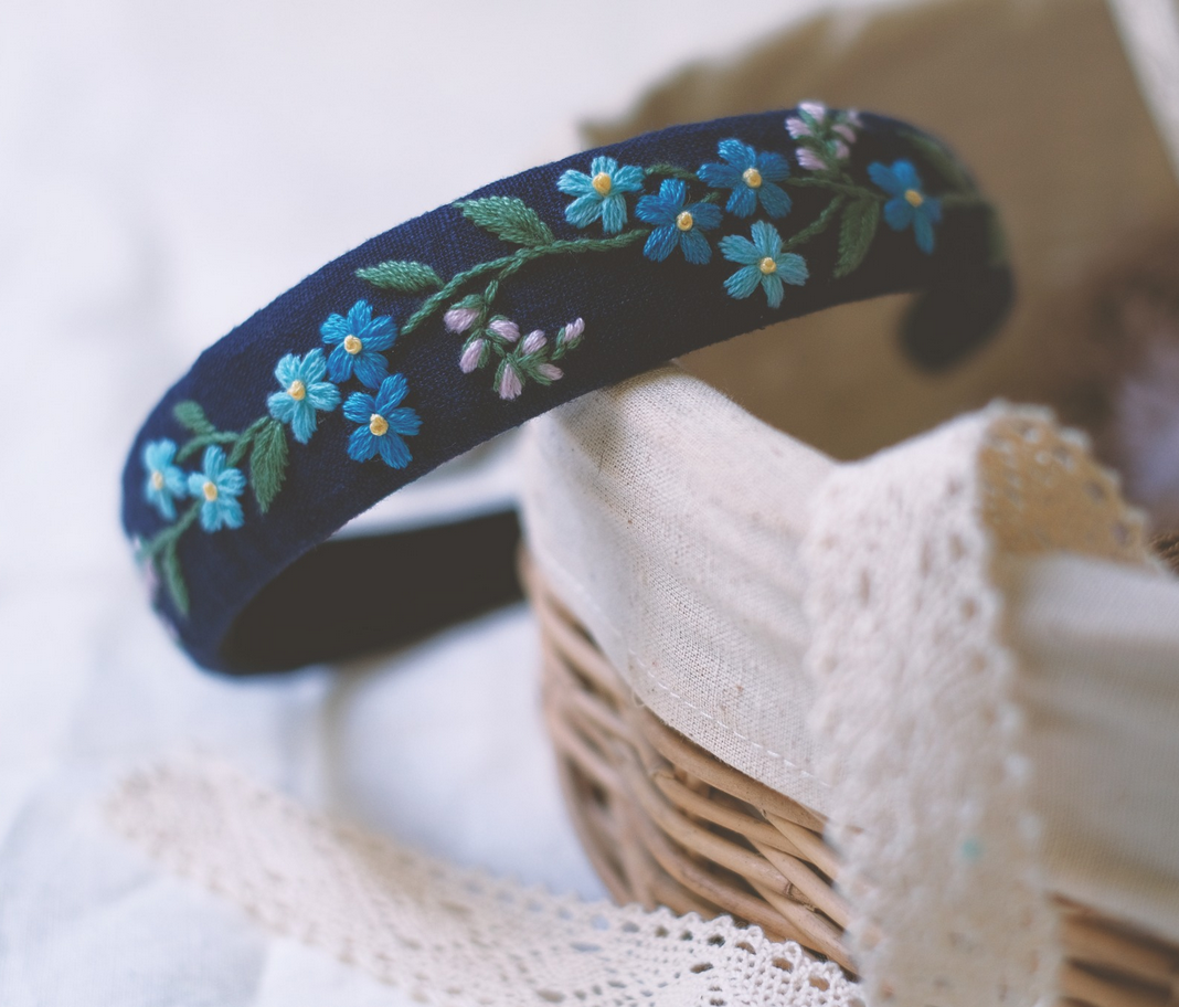 Floral Embroidered Headband