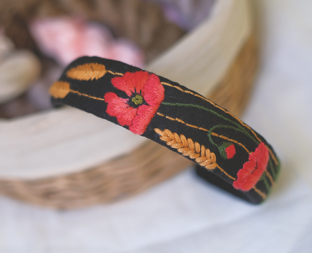 Floral Embroidered Headband