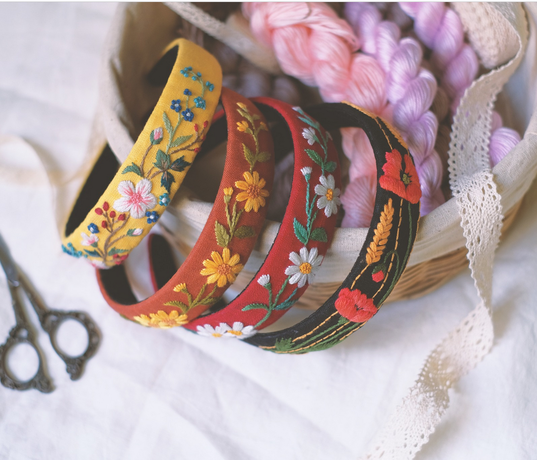 Floral Embroidered Headband