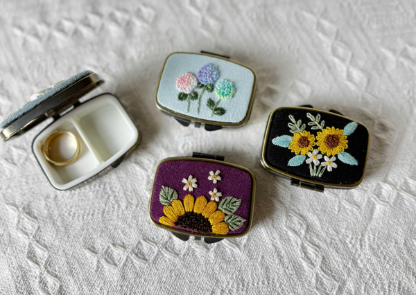 Hand Embroidered Jewelry Boxes