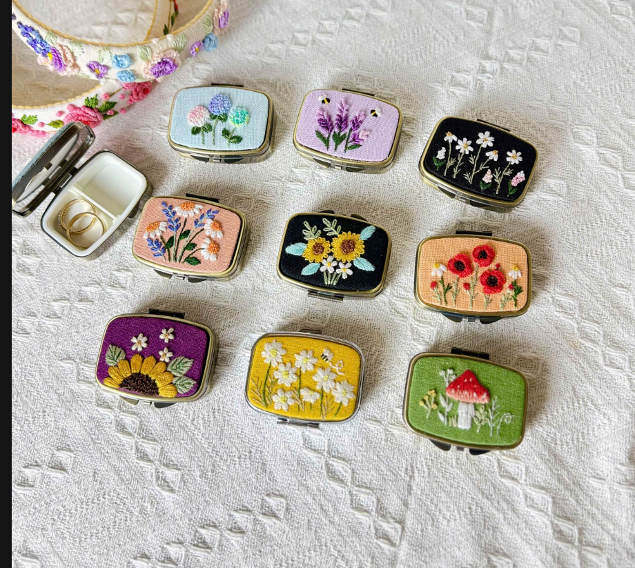 Hand Embroidered Jewelry Boxes