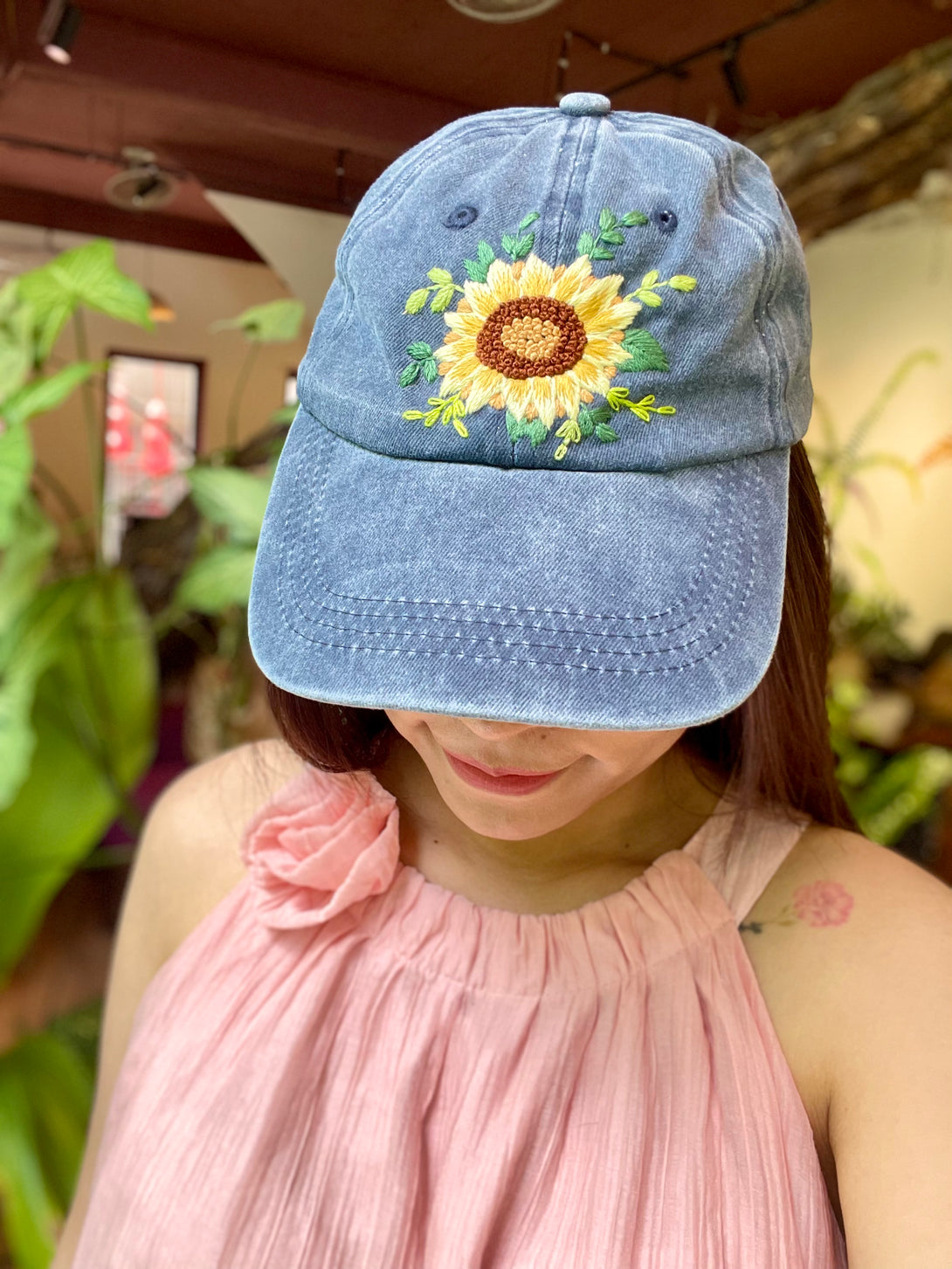 Hand Embroidery Floral Hat