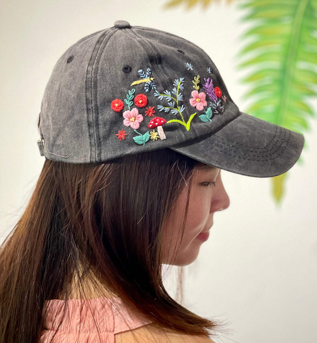 Hand Embroidery Floral Hat