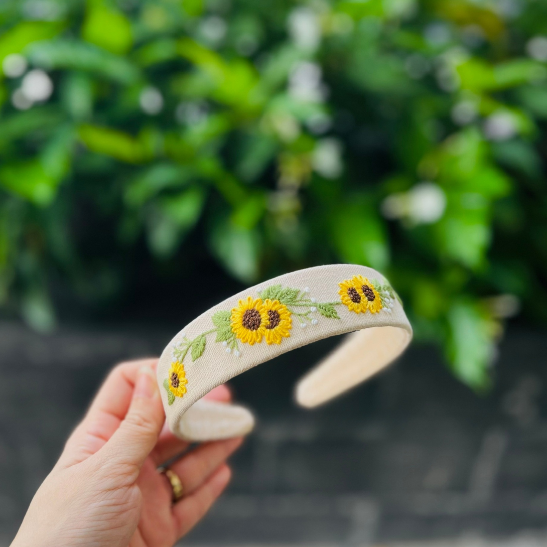 Hand Floral Embroidered Headband