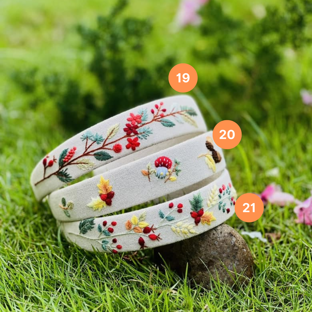 Hand Floral Embroidered Headband