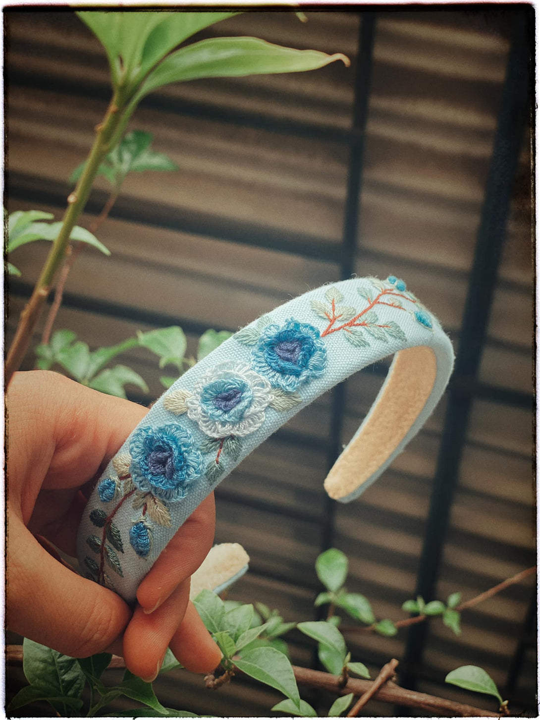 Handmade Floral Embroidered Headband