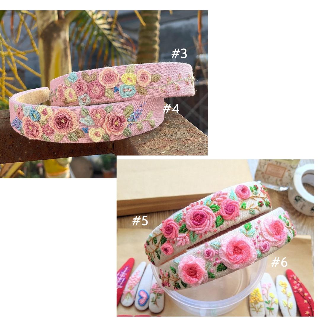 Handmade Floral Embroidered Headband