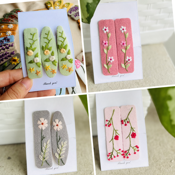 Handmade Floral Hair Clips