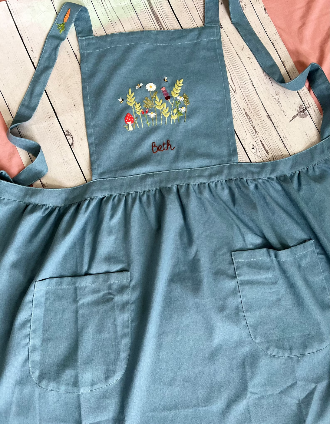 Honey Bee Embroidered Apron - Stitchery Zone