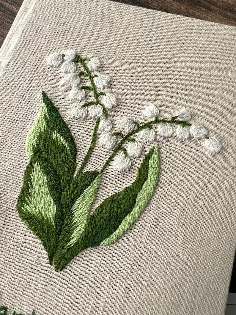 Lily Of The Valley Embroidered Notebook A5 - Stitchery Zone