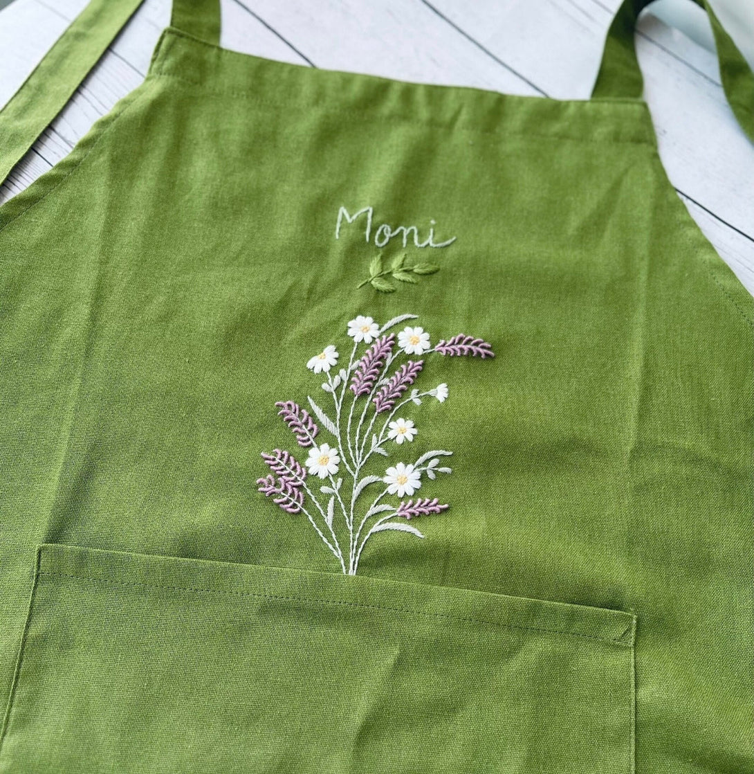 Wildflowers Embroidered Aprons - Stitchery Zone