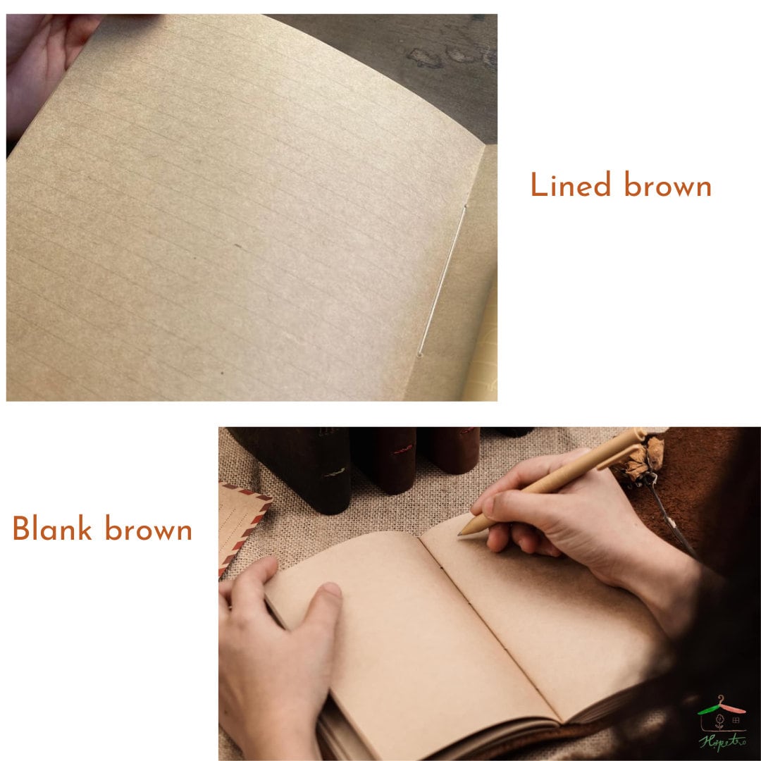 Stitchery Zone custom floral guest book for weddings with lined and blank brown notebook pages