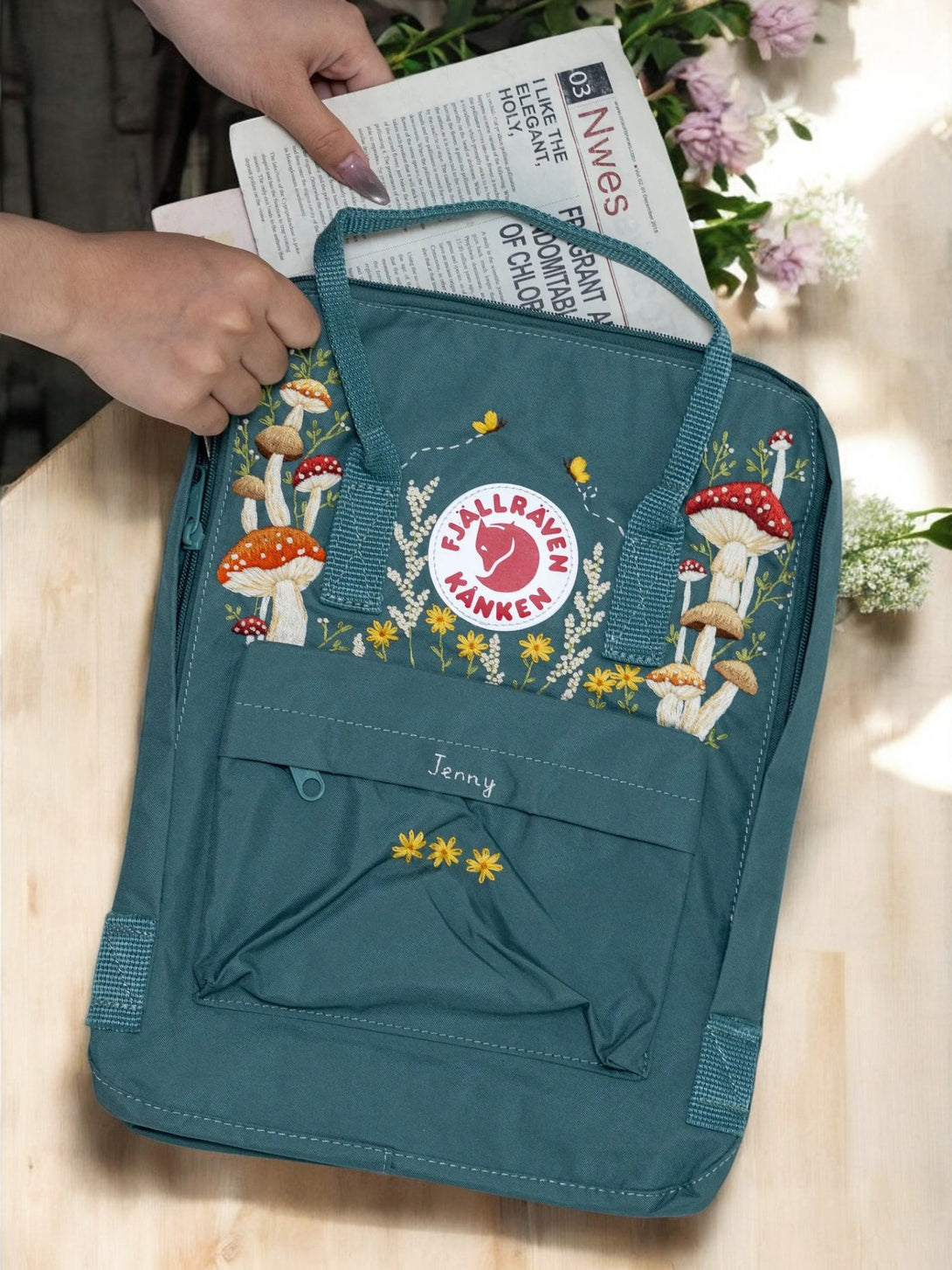 Stitchery Zone Kanken Backpack with Floral Design, Ideal for backpacks for school