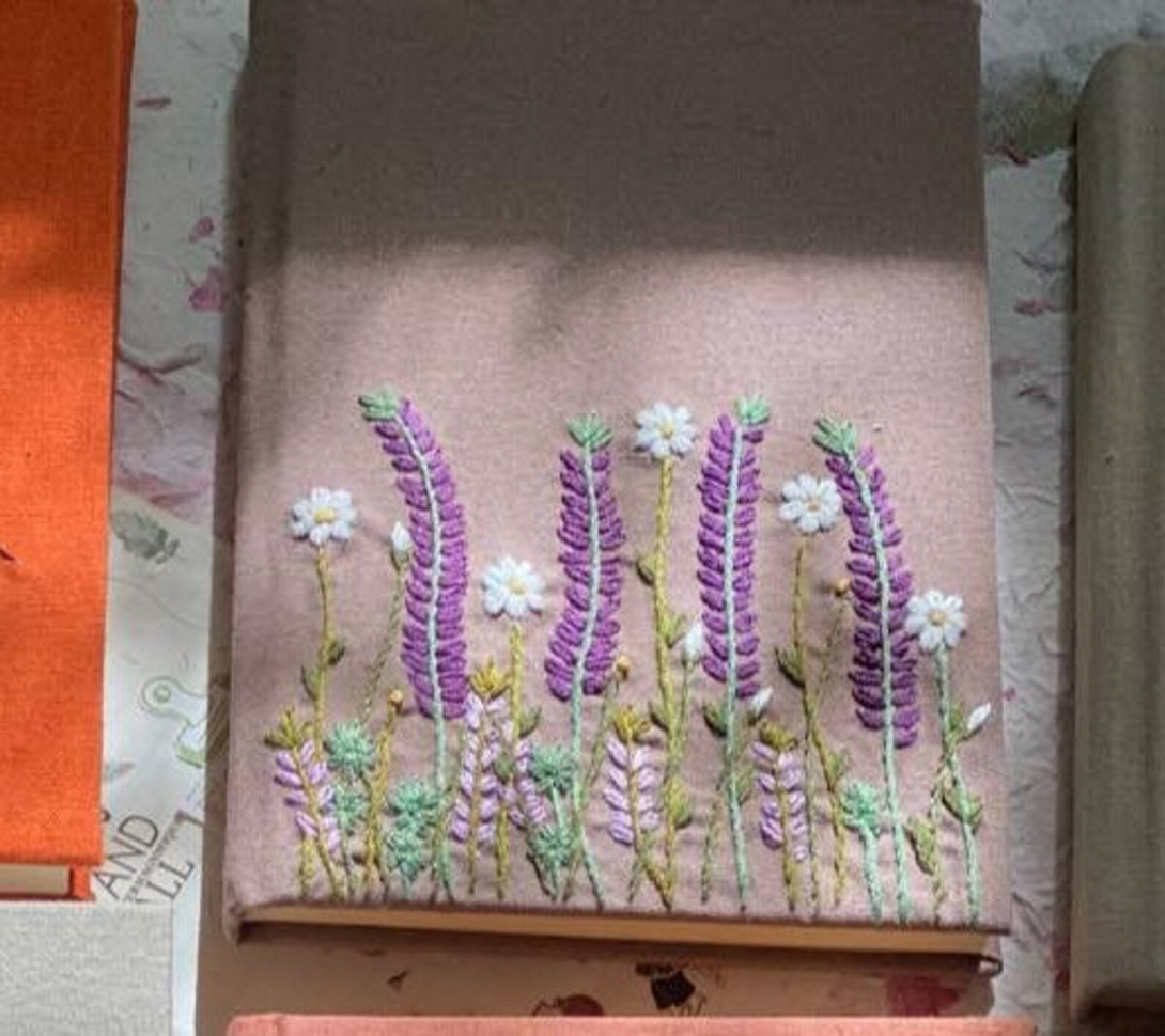 Lavender Embroidered Personalized Journal A5 - Stitchery Zone