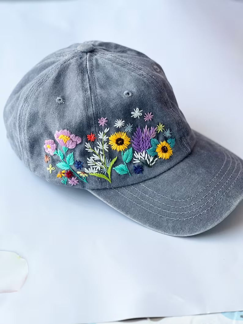 Colorful Flowers Hats - Stitchery Zone