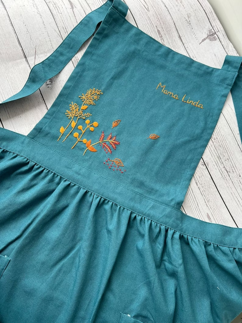 Handmade Wildflower Threads Apron - Stitchery Zone