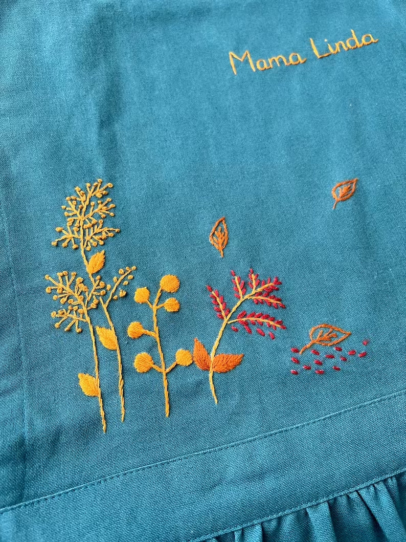 Handmade Wildflower Threads Apron - Stitchery Zone