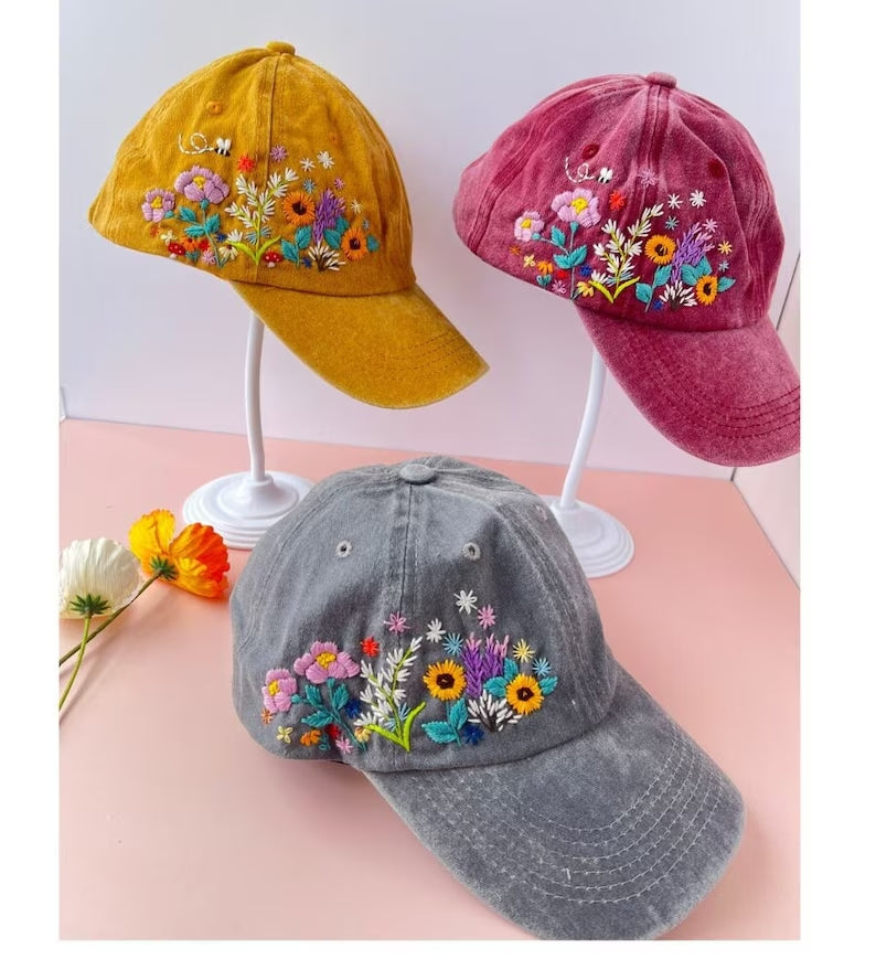 Colorful Flowers Hats - Stitchery Zone