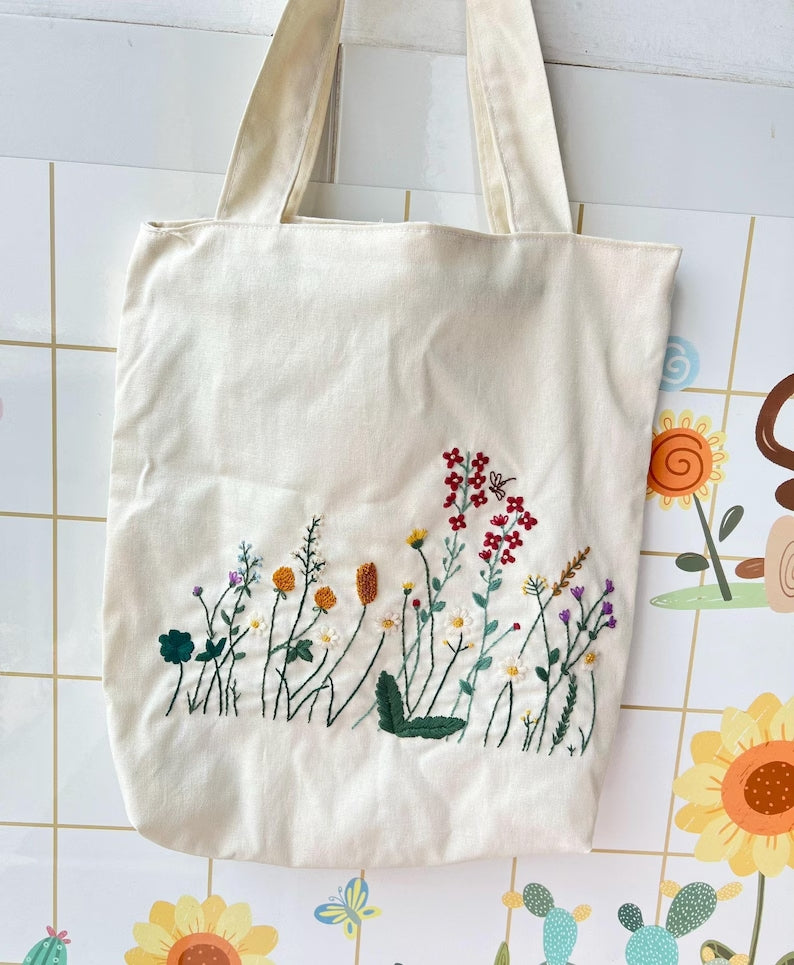 Wild Flower Tote Bag - Stitchery Zone