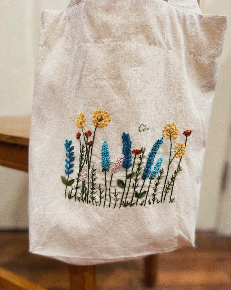 Wild Flower Tote Bag - Stitchery Zone