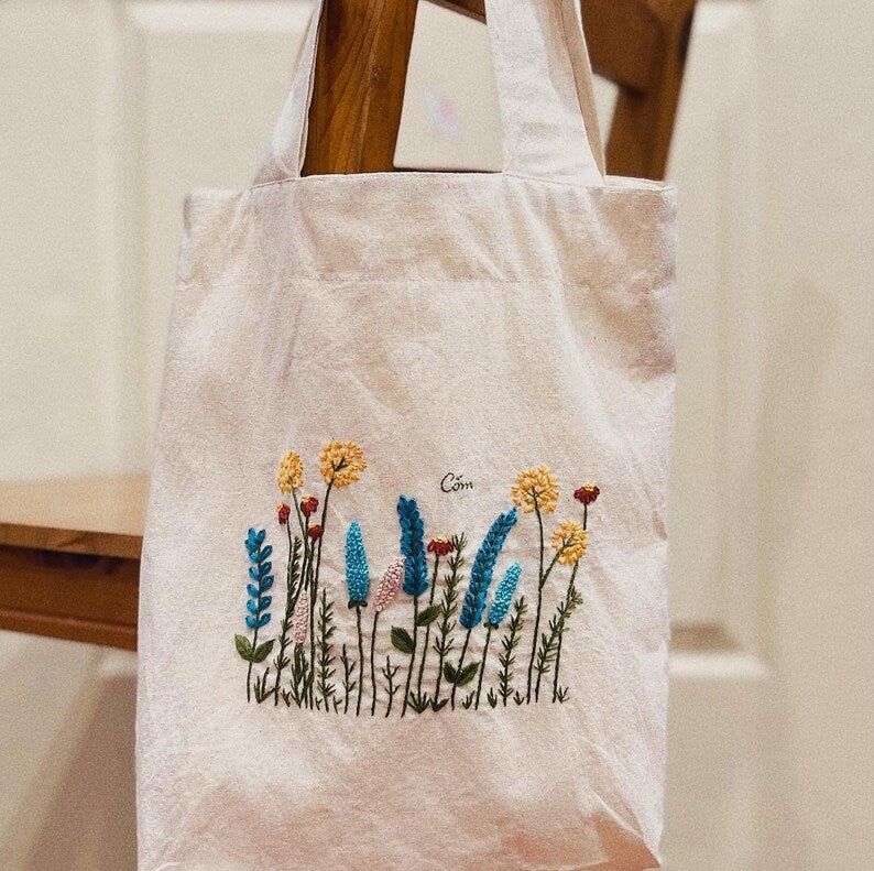 Wild Flower Tote Bag - Stitchery Zone