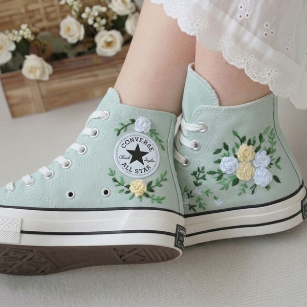 Converse Embroidered Hand Bride Shoes