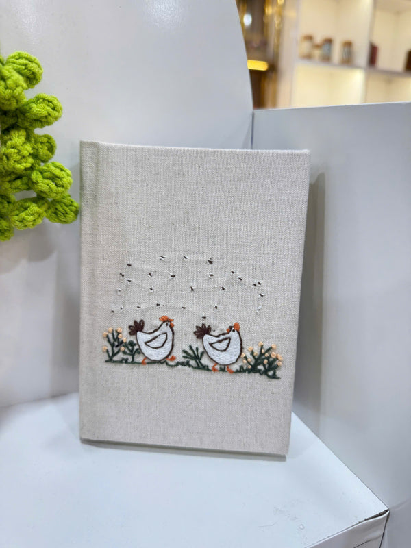 Cute Chicken Hand Embroidered Custom notebooks – Handmade Notebook