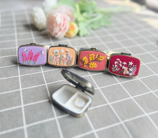 Embroidered Jewelry Box, Custom Jewelry Box, Jewelry Box With Mirror, Bridesmaid Gift, Gift for Her. Buy 2 Get 1 Free