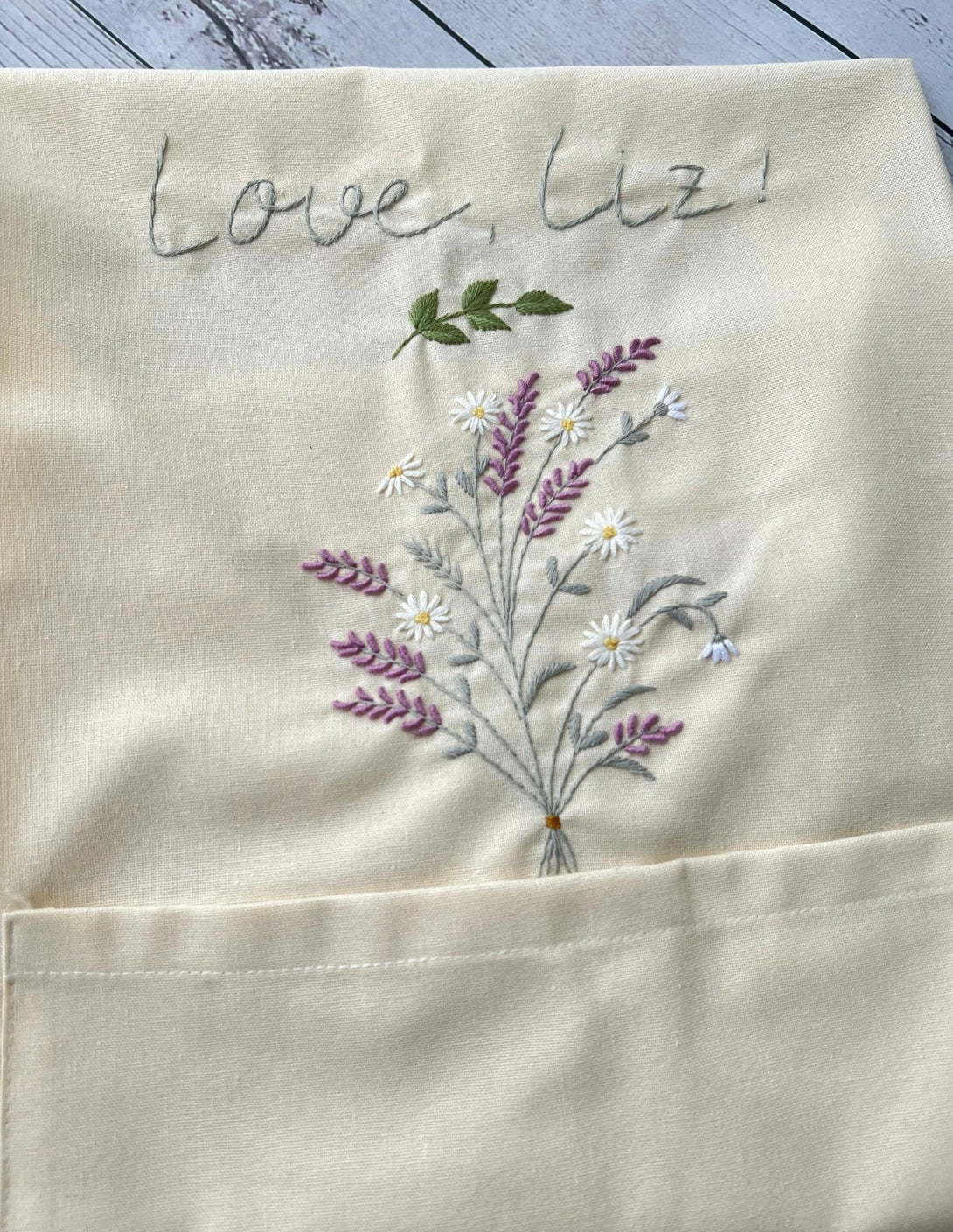 Secret Garden Flower Embroidery Apron - Stitchery Zone