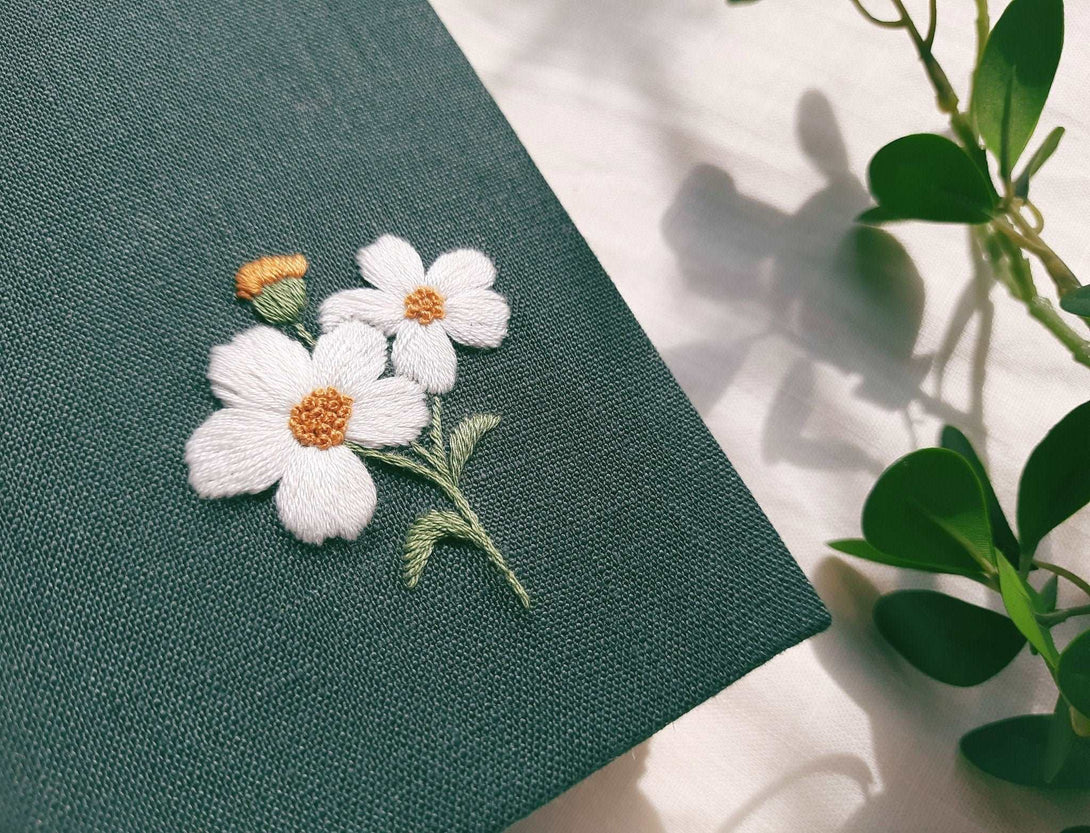 Dandelion Embroidered Notebook - Stitchery Zone