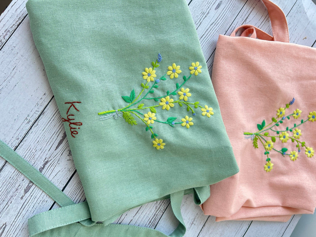 Petals and Stitches Apron - Stitchery Zone