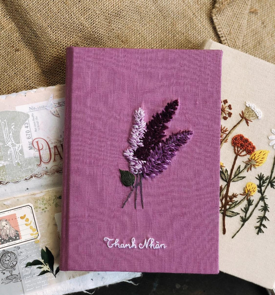 Lavender Handmade Notebook - Stitchery Zone